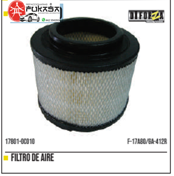 FILTRO DE AIRE (DIFORZA) HILUX 2.7L 2006 2015 *IMP