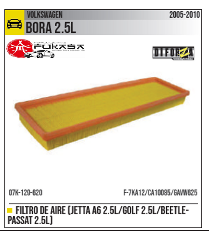 FILTRO PARA AIRE DE MOTOR VW AMAROK