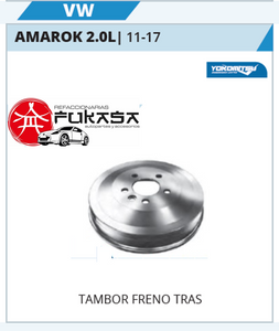 TAMBOR DE FRENOS RUEDA TRASERA VW AMAROK