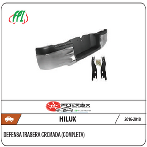 DEFENSA TRAS TOYOTA HILUX 16-19 CROMADA COMPLETA C/BRACKS *IMP