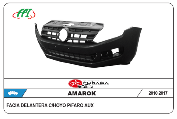 FACIA DELANTERA CON ORIFICIO PARA FARO AUXILIAR Y PARRILLA VW AMAROK 10 17