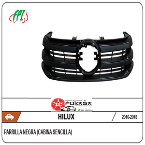 PARRILLA TOYOTA HILUX 16-19 NEGRA (CABINA SENCILLA) *IMP