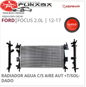 RADIADOR FORD FOCUS 2.0L1 12-18 C/S AIRE AUT 680*350*16MM T/SOLDADO *IMP