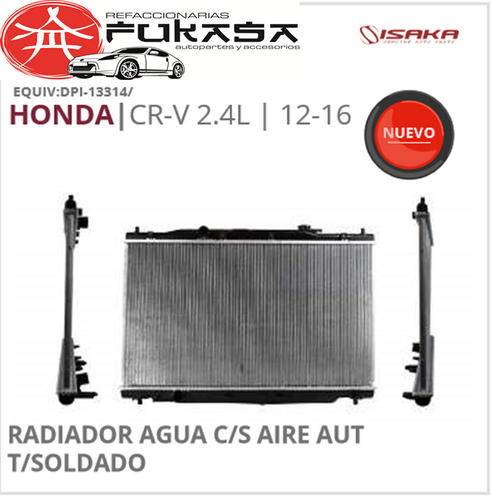 RADIADOR HONDA CR-V 2.4L 12-16 C/S AIRE AUT 730*430*16MM T/SOLDADO *IMP