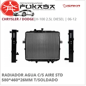 RADIADOR AGUA C/S AIRE STD 580*460*26MM T/SOLDADO (ISAKA) H-100 2.5L DIESEL 2006 2012 *IMP