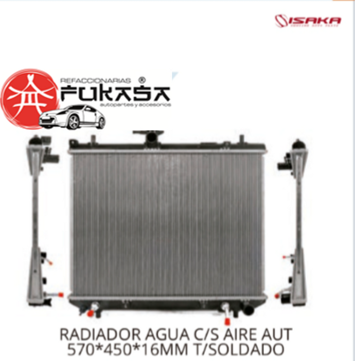 RADIADOR TOYOTA AVANZA 1.5L 07-15 C/S AIRE STD 570*450*16MM T/SOLDADO *IMP