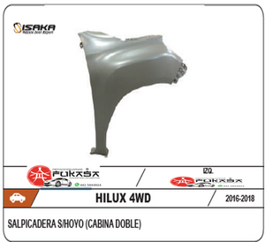 SALPICADERA IZQ TOYOTA HILUX 16-19 S/HOYO (CABINA DOBLE) 4WD (COLOR/GRIS)*IMP