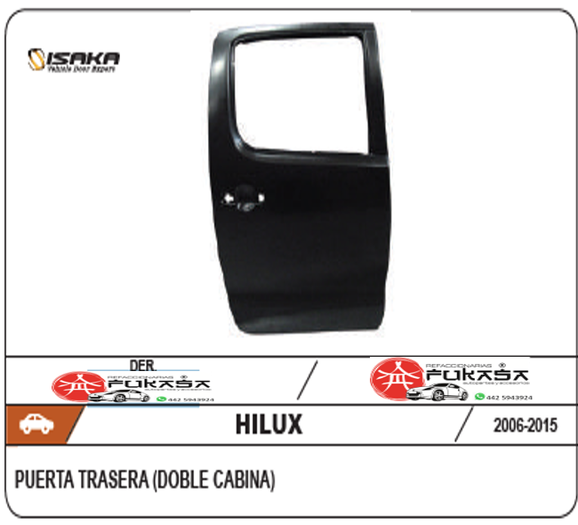 PUERTA TRAS DER HILUX 16-15 *IMP