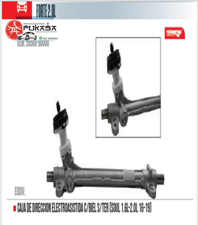 CAJA DIRECCION ELECTROASISTIDA KIA FORTE 2.0L 16-18  C/BIEL S/TER *YOKOMITZU