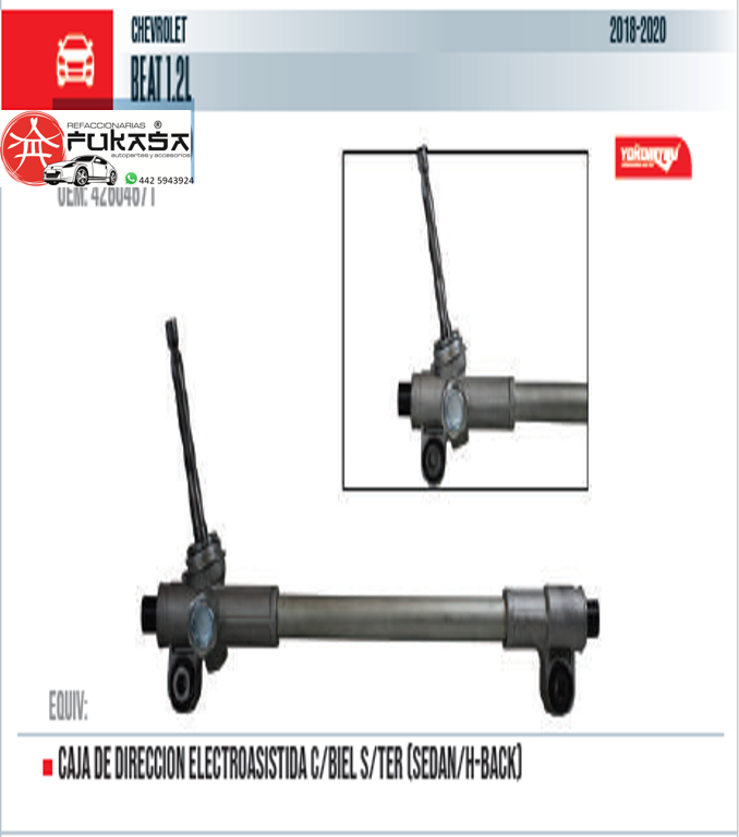 CAJA DIRECCION ELECTROASISTIDA CHEVROLET BEAT 1.2L 18-20 C/BIEL S/TER (SEDAN/H-BACK) *IMP