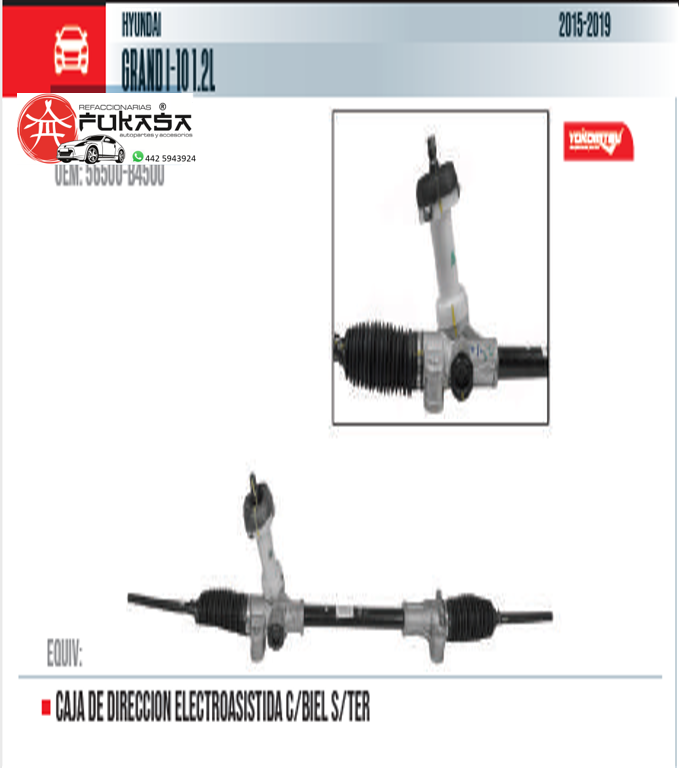 CAJA DE DIRECCION ELECTRONICA C/BIEL S/TER (YOKOMITSU) GRAND I-10 1.2L 2015 2019 *IMP