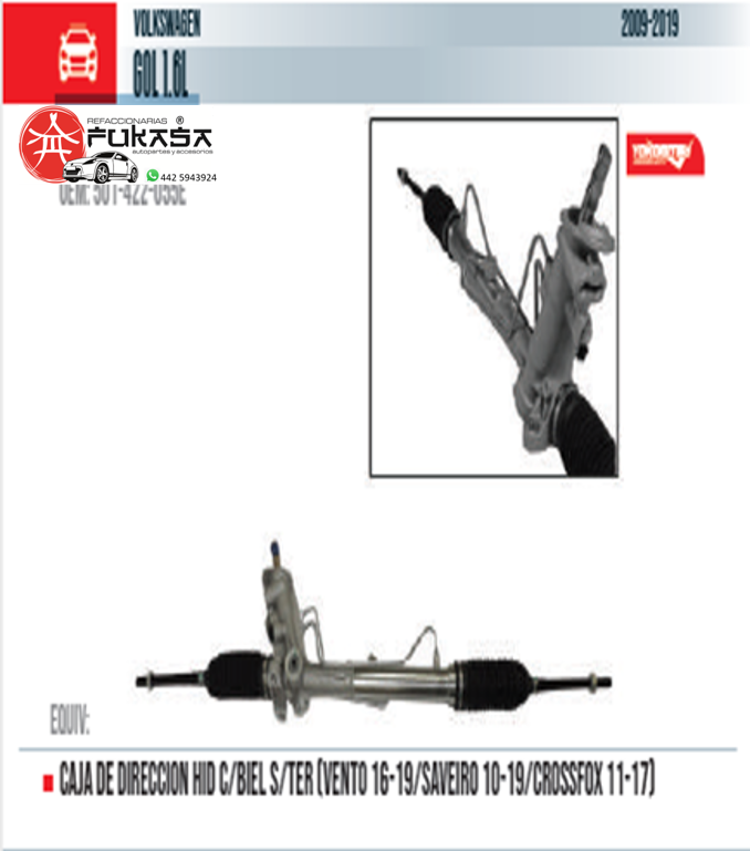 CAJA DIRECCION VW GOL 08-15 HIDRAULICA *YOKOMITSU