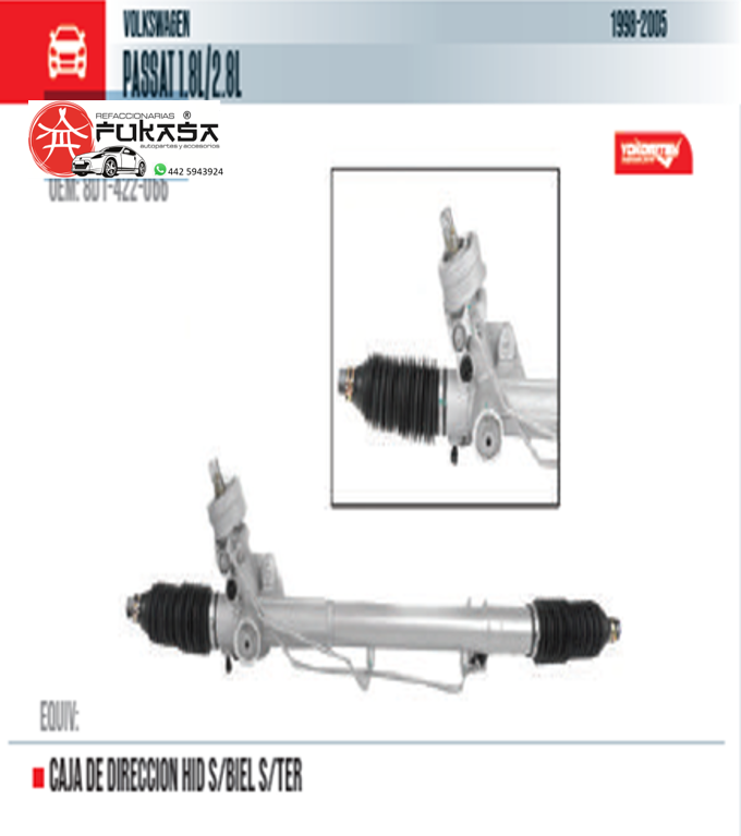 CAJA DE DIRECCION HID S/BIEL S/TER (YOKOMITSU) PASSAT 1.8L/2.8L 1998 2005 *IMP