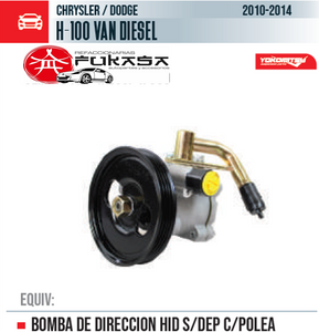 BOMBA DE DIRECCION HID S/DEP C/POLEA  CHRYSLER/DODGE  H-100 VAN DIESEL  2010-2014 *IMP