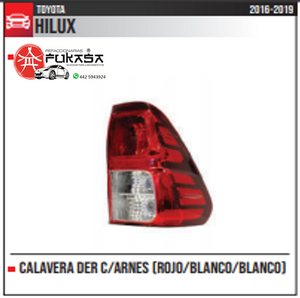 CALAVERA DER TOYOTA HILUX 16-19 C/ARNES (ROJO/BLANCO/BLANCO) *IMP