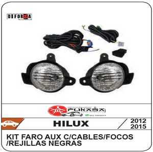 KIT FARO TOYOTA HILUX 12-15 AUX C/CABLES C/BASES NEGRAS C/FOCOS *IMP