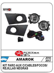 KIT DE FARO AUXILIAR CON REJILLA COLOR NEGRO VW AMAROK