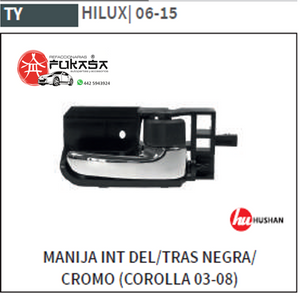 MANIJA INT DEL/TRAS IZQ TOYOTA HILUX 06-15 NEGRA/CROMO *IMP