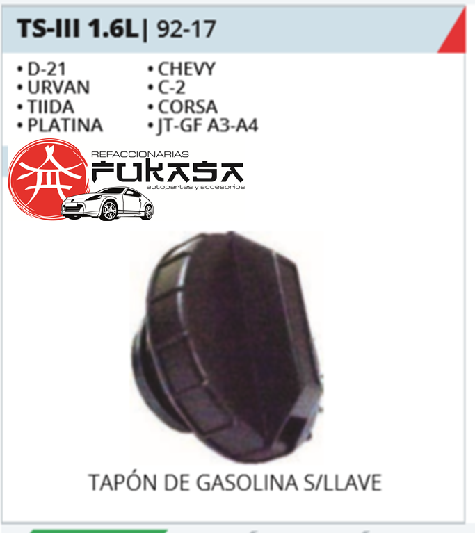 TAPON DE GASOLINA SIN LLAVE TSURU III