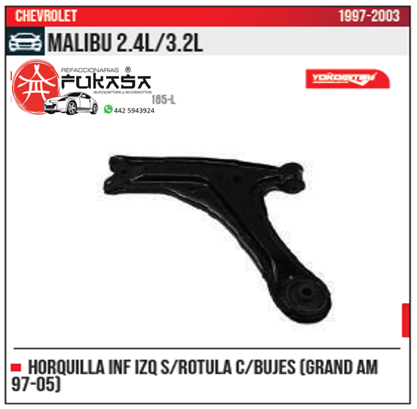 HORQUILLA INF IZQ S ROTULA GRAND AM 97 05 MALIBU 2.4L 3.2L 1997 2003 *IMP