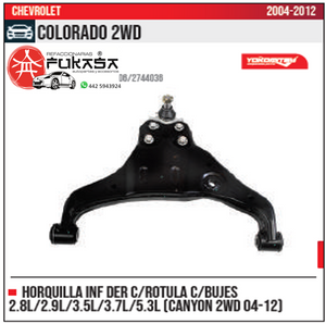 HORQUILLA INF DER 2.8L 2.9L 3.5L 3.7L 5.3L COLORADO 2WD 2004 2012 *IMP