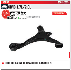 HORQUILLA INF DER S ROTULA CIVIC 1.7L 2.0L 2001 2005 *IMP