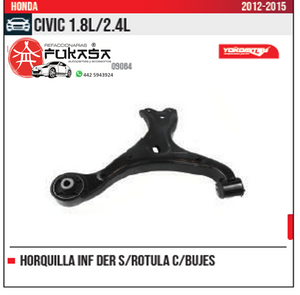 HORQUILLA INF DER S ROTULA HONDA CIVIC 1.8L 2.4L 2012 2015 *IMP