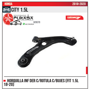 HORQUILLA INF DER FIT 1.5L 18 20 HONDA CITY 1.5L 2018 2020 *IMP