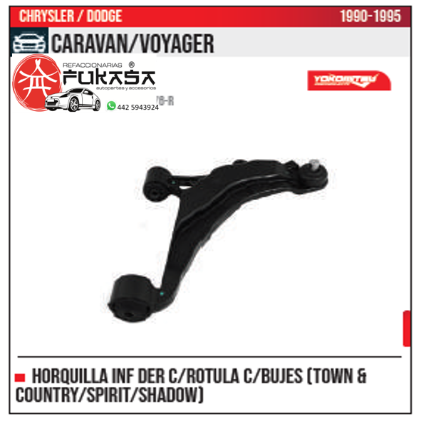 HORQUILLA INF DER TOWN & COUNTRY SPIRIT SHADOW CHRYSLER DODGE CARAVAN VOYAGER 1990 1995 *IMP