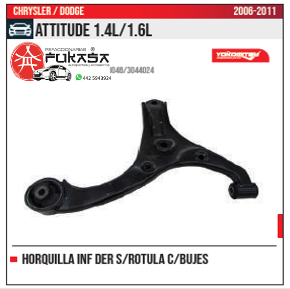 HORQUILLA INF DER S ROTULA ATTITUDE 1.4L 1.6L 2006 2011 *IMP