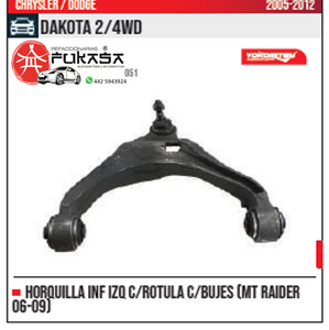 HORQUILLA INF IZQ MT RAIDER 06 09 DAKOTA 2 4WD 2005 2012 *IMP