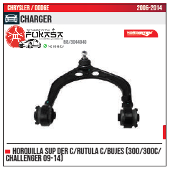 HORQUILLA SUP DER C RUTULA 300 300C CHALLENGER 09 14 CHARGER 2006 2014 *IMP