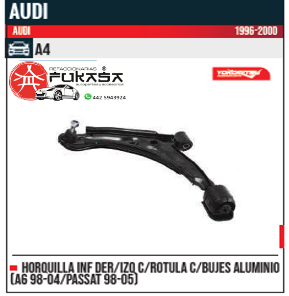 HORQUILLA INF DER IZQ AUDI A4 96 00 ALUMINIO A6 98 04 PASSAT 98 05 *IMP