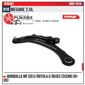 HORQUILLA INF IZQ SCENIC 05 09 MEGANE 2.0L 2005 2010 *IMP