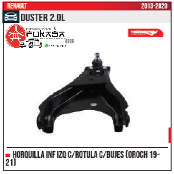 HORQUILLA INF IZQ OROCH 19 21 RENAULT DUSTER 2.0L 2013 2020 *IMP