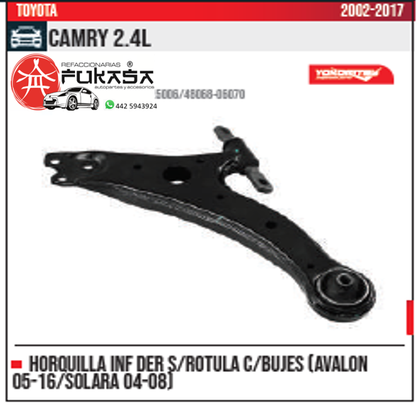 HORQUILLA SUSPENSION INF DER TOYOTA CAMRY 02 11 S ROTULA *