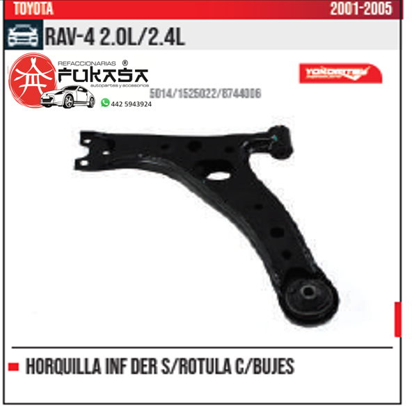 HORQUILLA SUSPENSION INF DER TOYOTA RAV 4 01 05 S ROTULA *