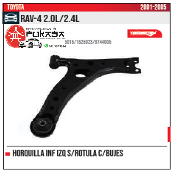 HORQUILLA SUSPENSION INF IZQ TOYOTA RAV 4 01 05 S ROTULA *