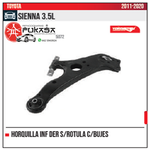 HORQUILLA INF DER S ROTULA TOYOTA SIENNA 3.5L 2011 2020 *IMP