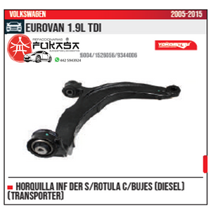 HORQUILLA SUSPENSION INF DER VW EUROVAN 05 14 1.9L TDI DIESEL S RUTULA *