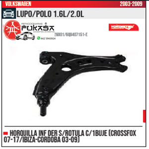 HORQUILLA SUSPENSION INF DER VW LUPO POLO IBIZA 04 10 S RUTULA *