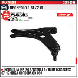 HORQUILLA SUSPENSION INF IZQ VW LUPO POLO IBIZA 04 10 S RUTULA *