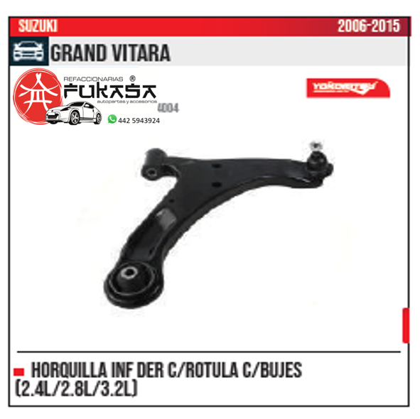 HORQUILLA INF DER 2.4L 2.8L 3.2L SUZUKI GRAND VITARA 2006 2015 *IMP