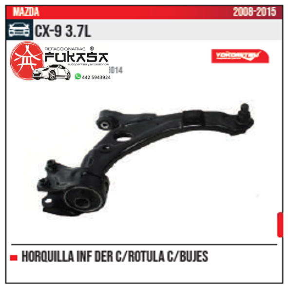 HORQUILLA INF DER MAZDA CX 9 3.7L 2008 2015 *IMP