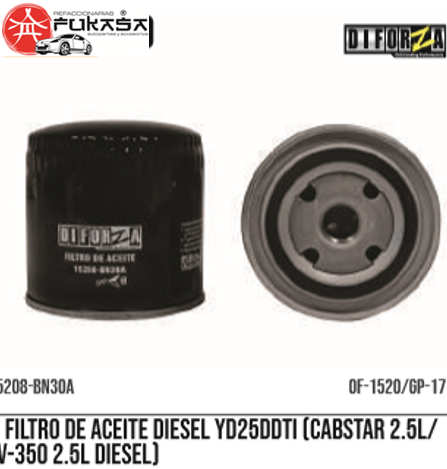 FILTRO ACEITE CABSTAR NV350 YD25DDT